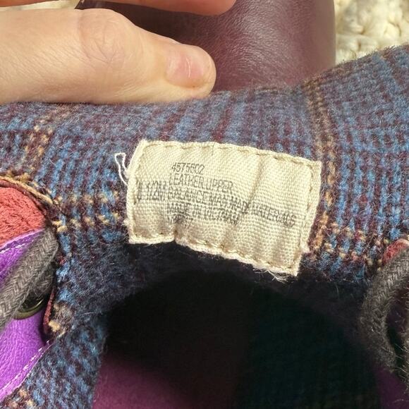 BIONICA Boots Women's 8.5 Flannel Leather Lace Up Oxblood Funky Unique - Picture 9 of 15